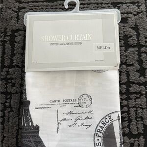 Nwt PARIS Black and White Shower Curtain
